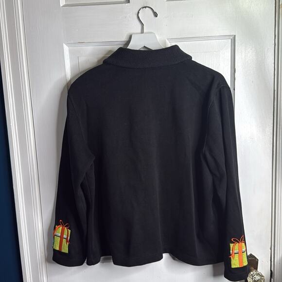 Vintage Christmas Appliqué Embroidered Button- front Knit Cardigan W1800 Sz XL - Picture 8 of 8